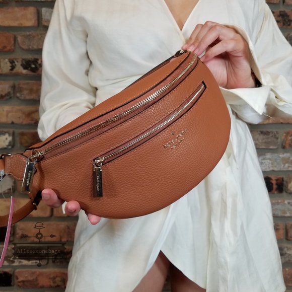 AUTHENTIC Kate Spade New York Leila Leather Belt Bag Fanny Pack in Warm GINGER - Picture 5 of 7